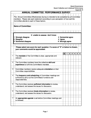 Annual Committee Performance Survey