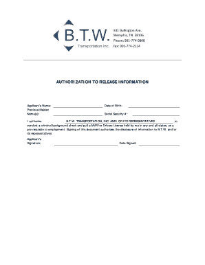 Authorization to Release Information