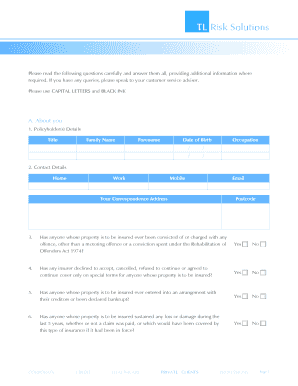 PremierExecutive Insurance Proposal Form