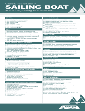 Sailing Boat Pre-Season Checklist
