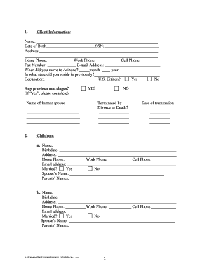 Estate Planning Information Form
