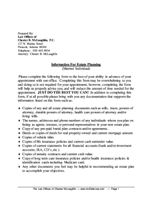 Estate Planning Information Form