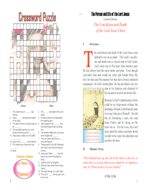 Crossword Puzzle on the Crucifixion of Jesus