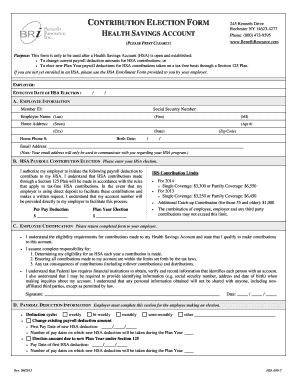 Health Savings Account Contribution Election Form
