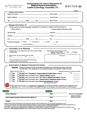 Authorization for Medical Record Release