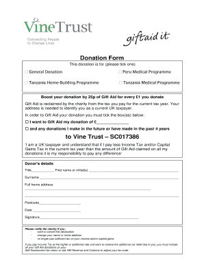UK Donation Form with Gift Aid