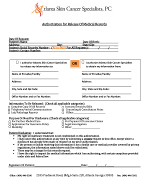Authorization for Release of Medical Records