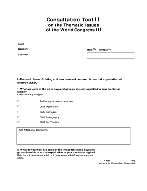 Consultation Tool on Child Sexual Exploitation