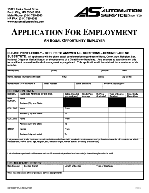 Application for Employment