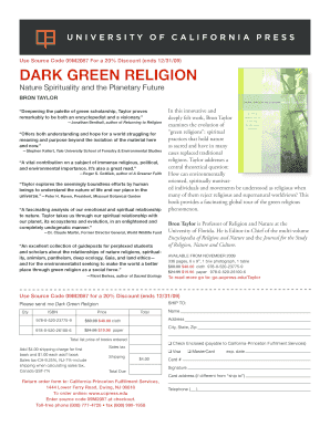 Dark Green Religion Book Order Form