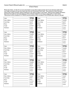 Church Lay Leaders Information Form