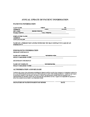 Annual Update of Patient Information