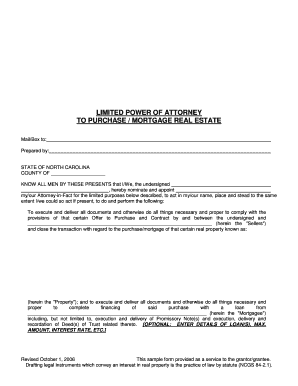 Limited Power of Attorney for Real Estate Purchase
