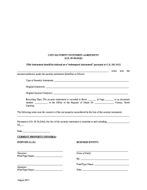 Lien Maturity Extension Agreement