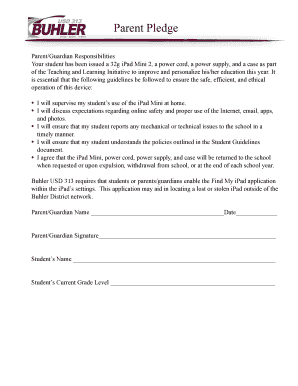 Parent Pledge for iPad Use