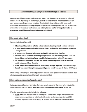 Action Planning Toolkit for Early Childhood Programs