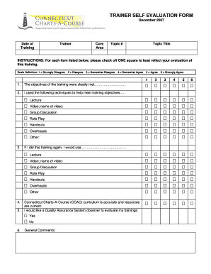 Trainer Self Evaluation Form