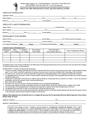 Hole-in-One Insurance Application