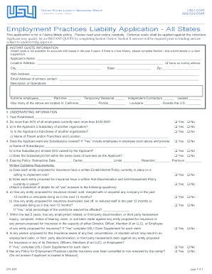 Employment Practices Liability Application