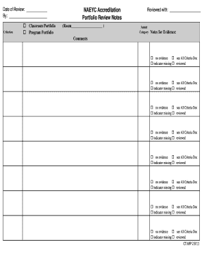NAEYC Accreditation Review Form