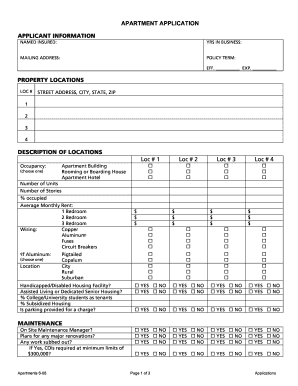 Apartment Application Form