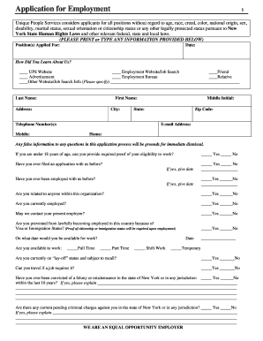 Employment Application Form