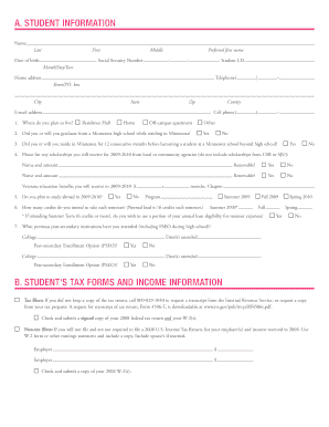 CSB/SJU Financial Aid Application