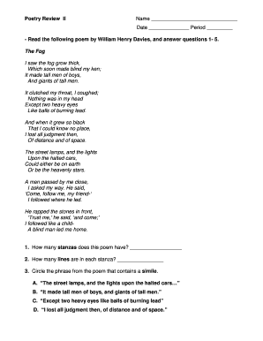 Poetry Review Form