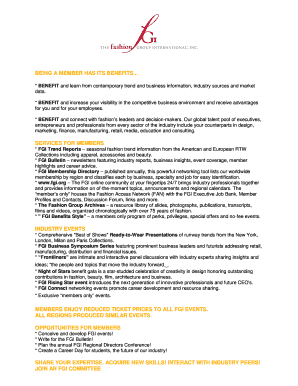 Fashion Group International Executive Membership Application