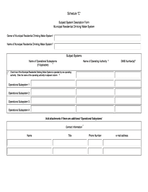 Municipal Residential Drinking Water System Description Form