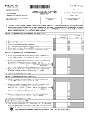 Kentucky Limited Liability Entity Tax Schedule LLET