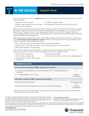 Dysplastic Nevus Underwriting Form