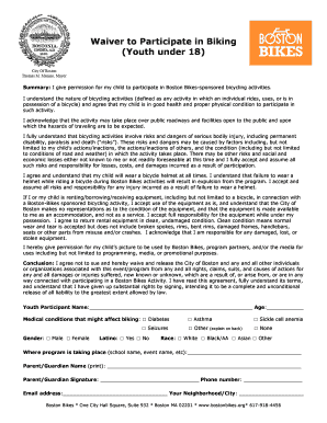 Youth Biking Activity Waiver