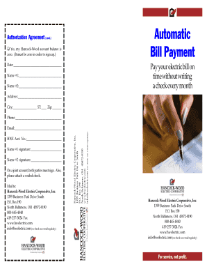 Hancock-Wood Electric Bill Payment Authorization Agreement