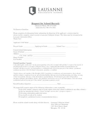 School Records Request Form