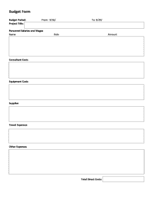Budget Form