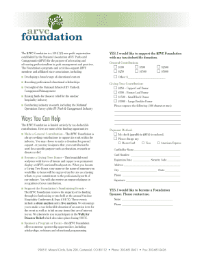 ARVC Foundation Donation Form