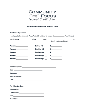 Scheduled Transaction Request Form