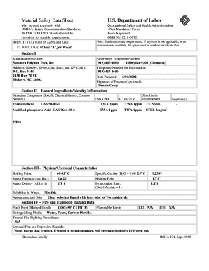 Material Safety Data Sheet
