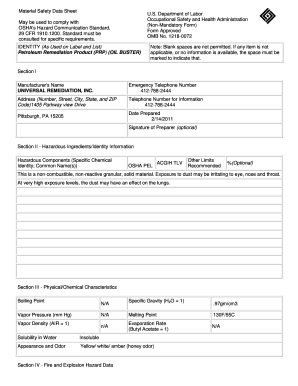 Material Safety Data Sheet