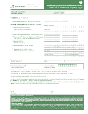 Application for Temporary Electricity Supply