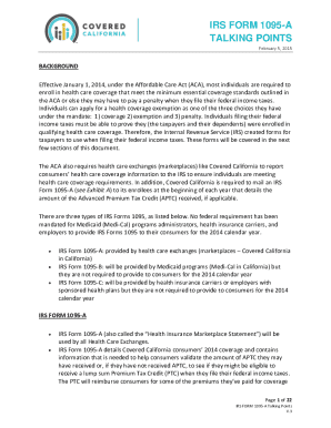 IRS Form 1095-A Health Insurance Marketplace Statement