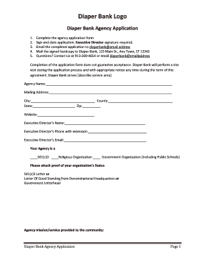 Diaper Bank Agency Application