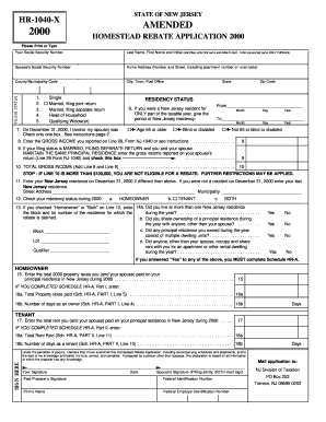 New Jersey Homestead Rebate Application
