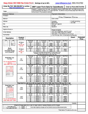 QuickBooks W2/1099 Form Order Form