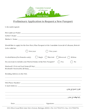 Lebanon Passport Application