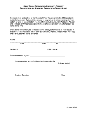 Academic Evaluation Request Form