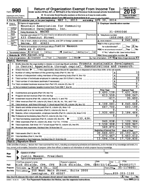 Form 990 Return of Organization Exempt From Income Tax