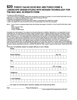 Punch Software Mail-In Rebate Form