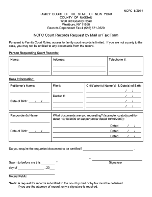 New York Family Court Records Request Form